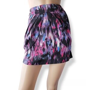 Delicia Watercolor Multicolored Skirt With Pleated Side Tiers